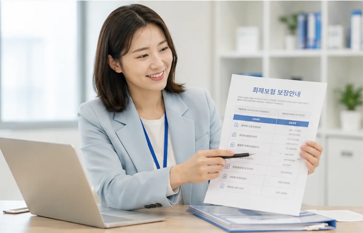 보장 범위와 면책 조건을 문서로 확인하는 모습