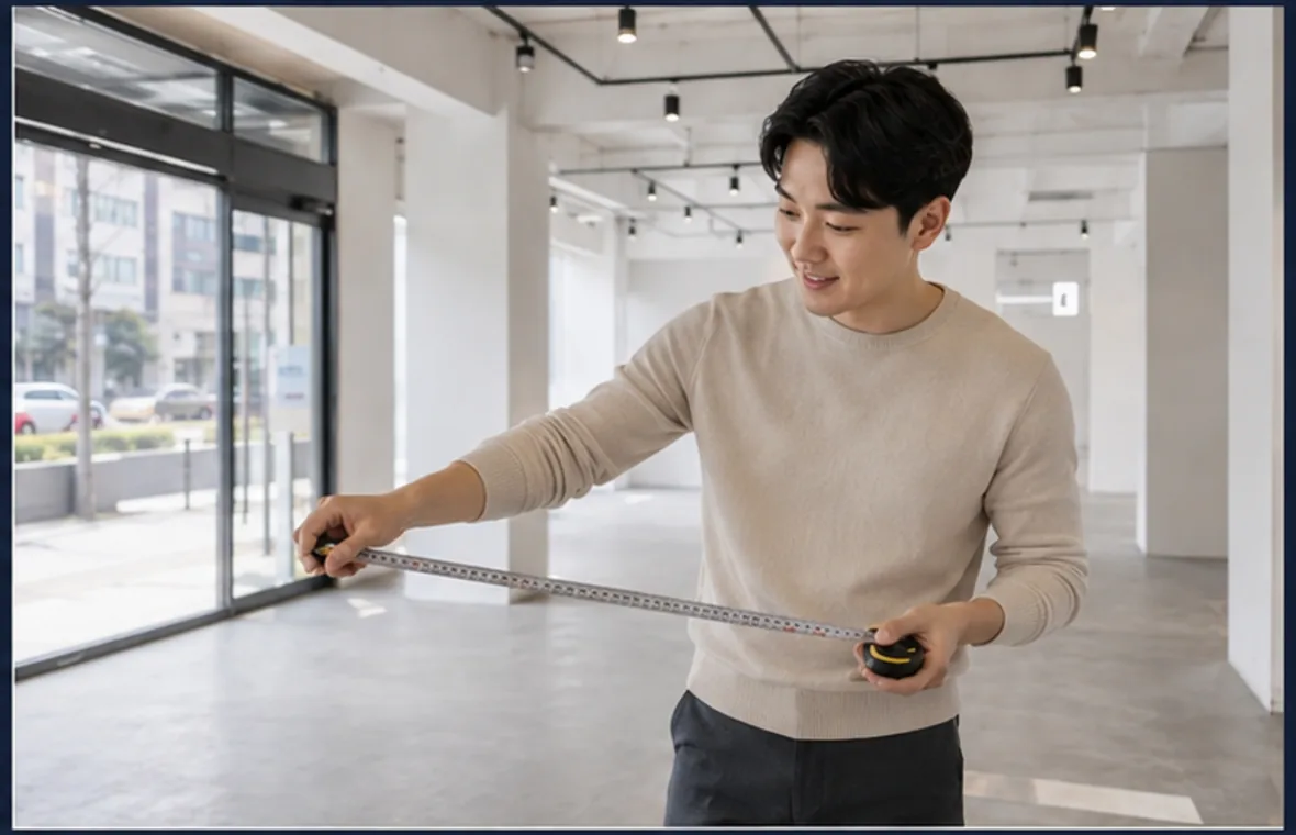 부동산 개발 대상지와 도면을 검토하는 모습