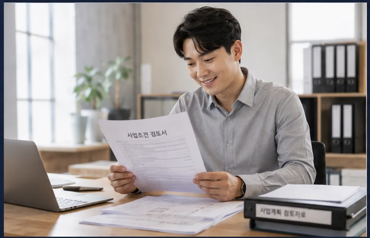 인허가와 일정을 단계별로 확인하는 모습